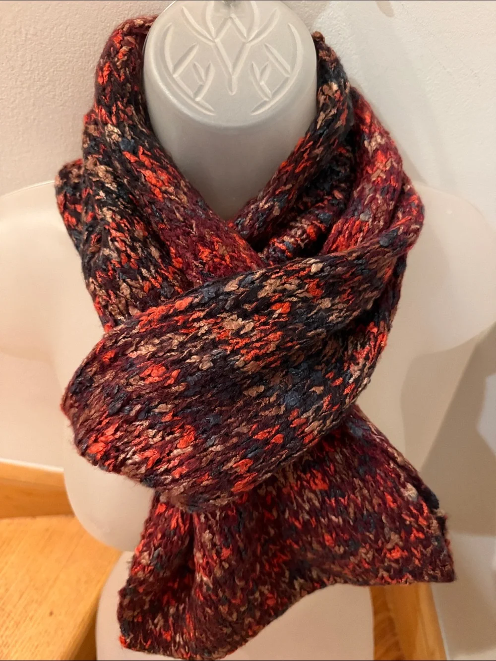 Coldwater Creek Chunky Marled Infinity Scarf | Multicolor Knit Loop Scarf
